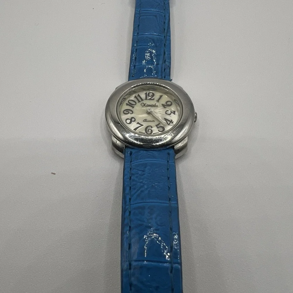 Xanadu Unisex Quartz Watch Blue‎ Genuine Leather Band Vintage Grannycore Fashion